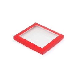 Pudełko ozdobne z oknem czerwone 210x210x20mm