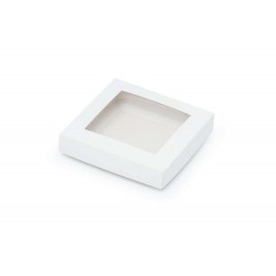 Pudełko ozdobne z oknem białe 105x105x20mm