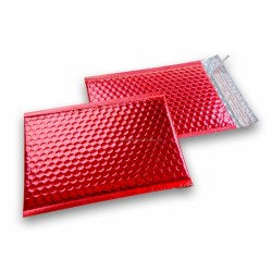 Koperty bąbelkowe metaliczne czerwone D14 100 sztuk