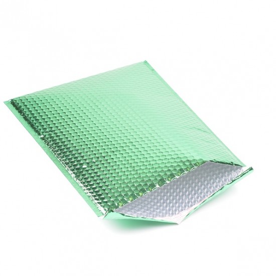 Koperty bąbelkowe metaliczne zielone K20 50 sztuk