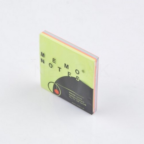 Karteczki samoprzylepne mix tęczowy 75x75mm 100 kartek