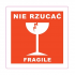 Etykiety NIE RZUCAC  - FRAGILE - 10 x10cm - 100szt